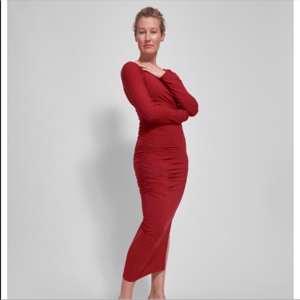 Universal Standard Simone Ruched Dress BLACK 3XS NWT